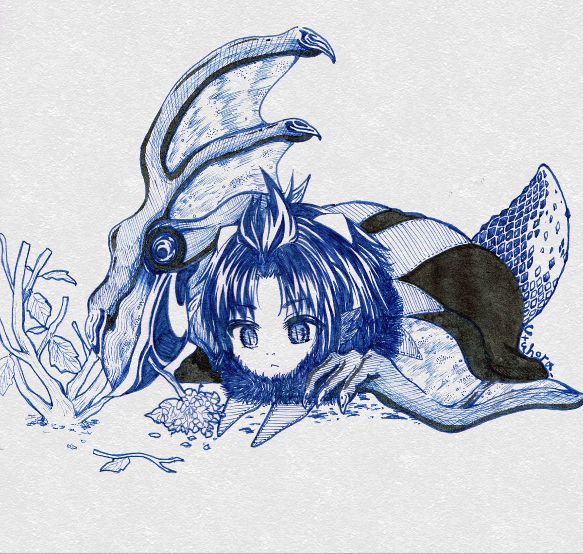 Utuhora_'s tweet photo. 紫陽花の絵描いた次の瞬間梅雨が明けた。 https://t.co/AuKmSQz0cc