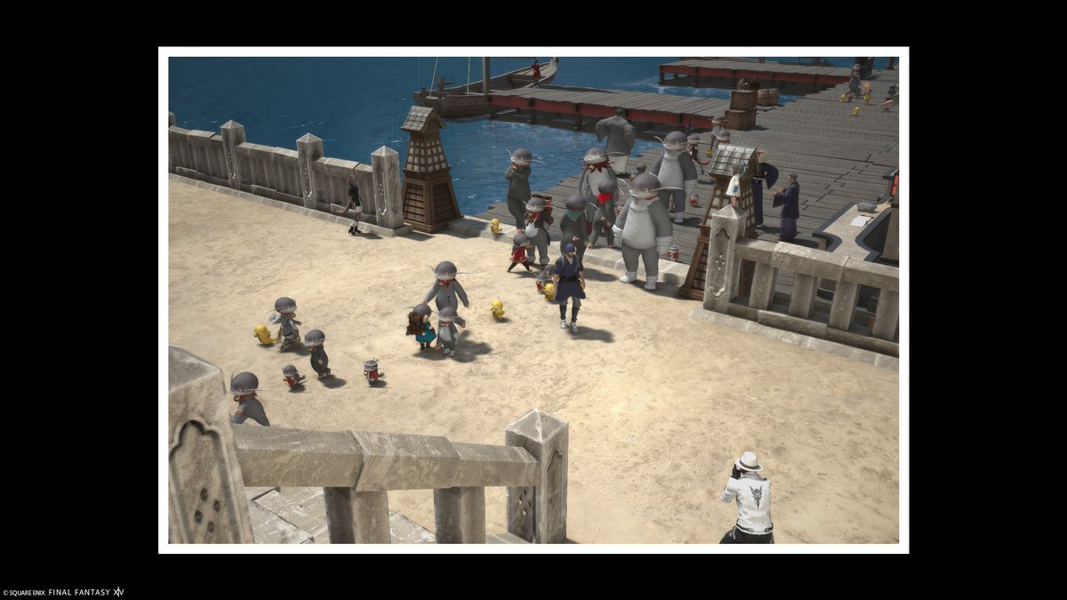 Novice_player99's tweet photo. クガネに向かうナマズオ達。　クガネに現れたナマズオ達。　海を泳ぐナマズオ達。　ギョシュ様を崇めるナマズオ達。　かわいいねぇ！ https://t.co/s30kmz1W5R