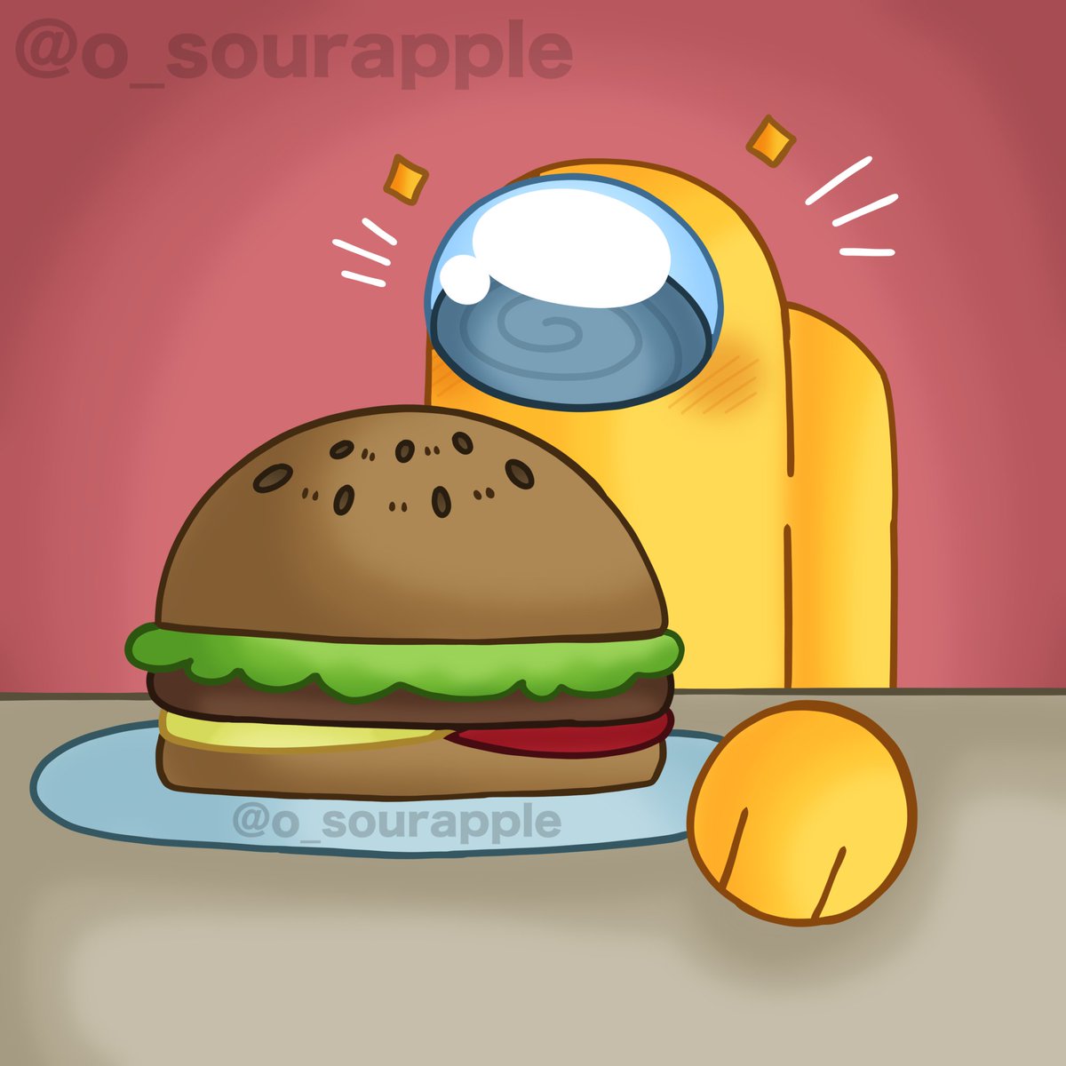 o_sourapple's tweet photo. 🍔✨

#rodamrix #amongus #amongusfanart https://t.co/lHLMZJhXDC