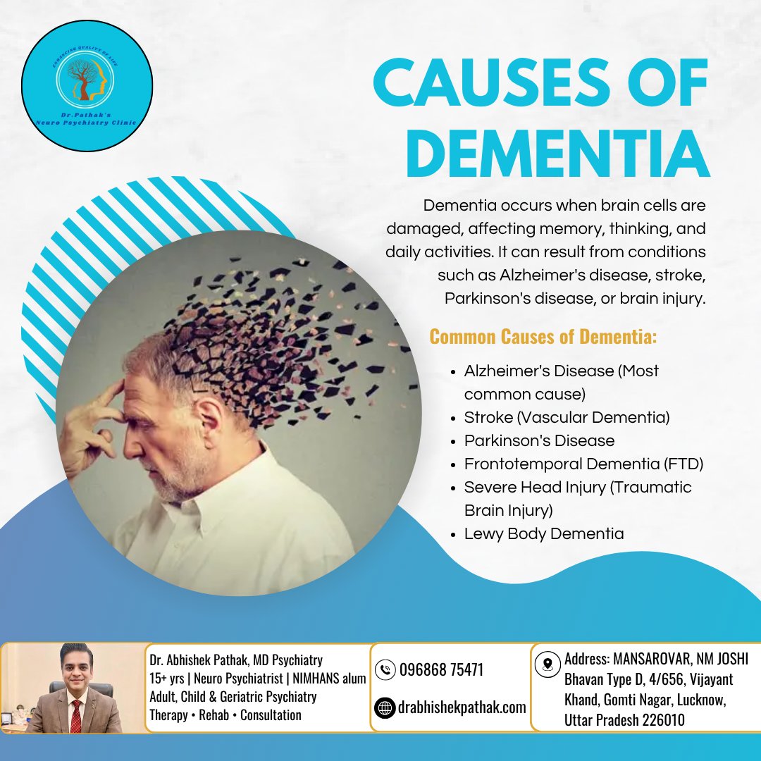DrPathak1978's tweet photo. 🧠 Dementia doesn't happen overnight—it has underlying causes that deserve attention.

Book your consultation today &amp; take the first step toward better brain health.

📞 Contact: 096868 75471
🌐 Website: https://t.co/OWZ94bRlrO

#DrAbhishekPathak #TopPsychiatrist #BrainHealth https://t.co/Ube6bfygTh