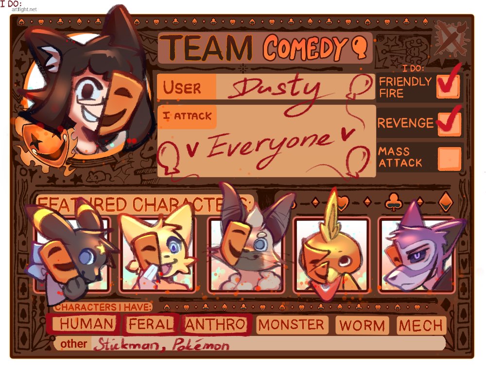 DustyDrawz's tweet photo. Artfight 2026 Profile Card! 
https://t.co/FGNq73APoR https://t.co/OE6p9xQXPb