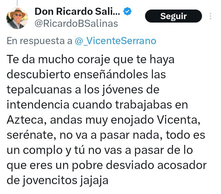 LOVREGA's tweet photo. Ojalá @RicardoBSalinas saque a la luz pública los videos de @_VicenteSerrano acosando jovencitos de intendencia en TvAzteca. 

Ya es tiempo de desemascarar a esos depravados de la 4T. https://t.co/cmckBFDriE