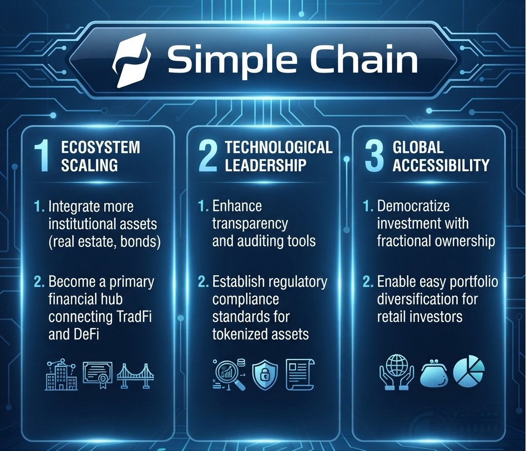 Eviesystems's tweet photo. The integration of RWAs into @SimpleChain_RWA  serves as a strategic bridge between TradeFi and the Web3 world.

By leveraging blockchain technology, the project 
delivers unprecedented transparency, 24/7 trading, and automated payouts via smart contracts. https://t.co/T0aPm99TFr