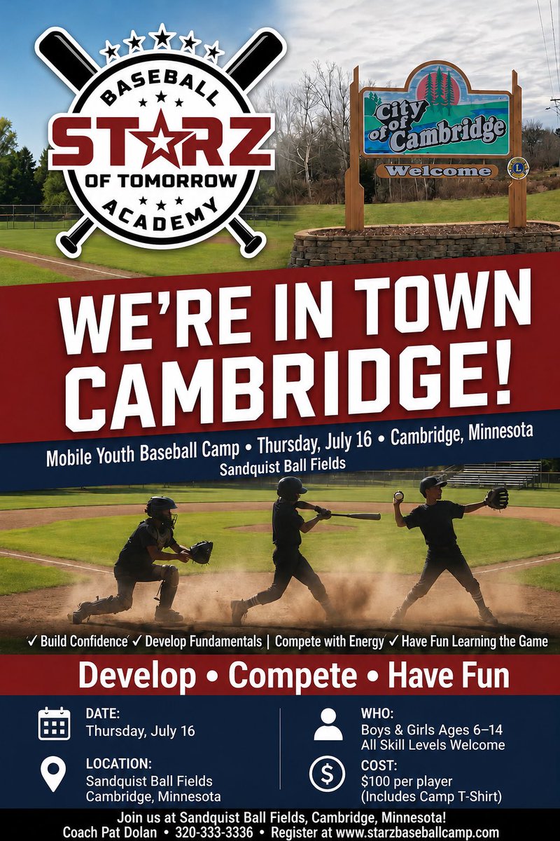 StarzOfTomorrow's tweet photo. This week with the Starz of Tomorrow we are in Milaca, Farming and Cambridge ￼with close to 100 kids already signed up!

￼And next week is our final week in Royalton, Becker and Monticello.

￼And previous campers receive $50 off our Starz fall 

https://t.co/sWs9MxHgaL https://t.co/EJu01W9nSC