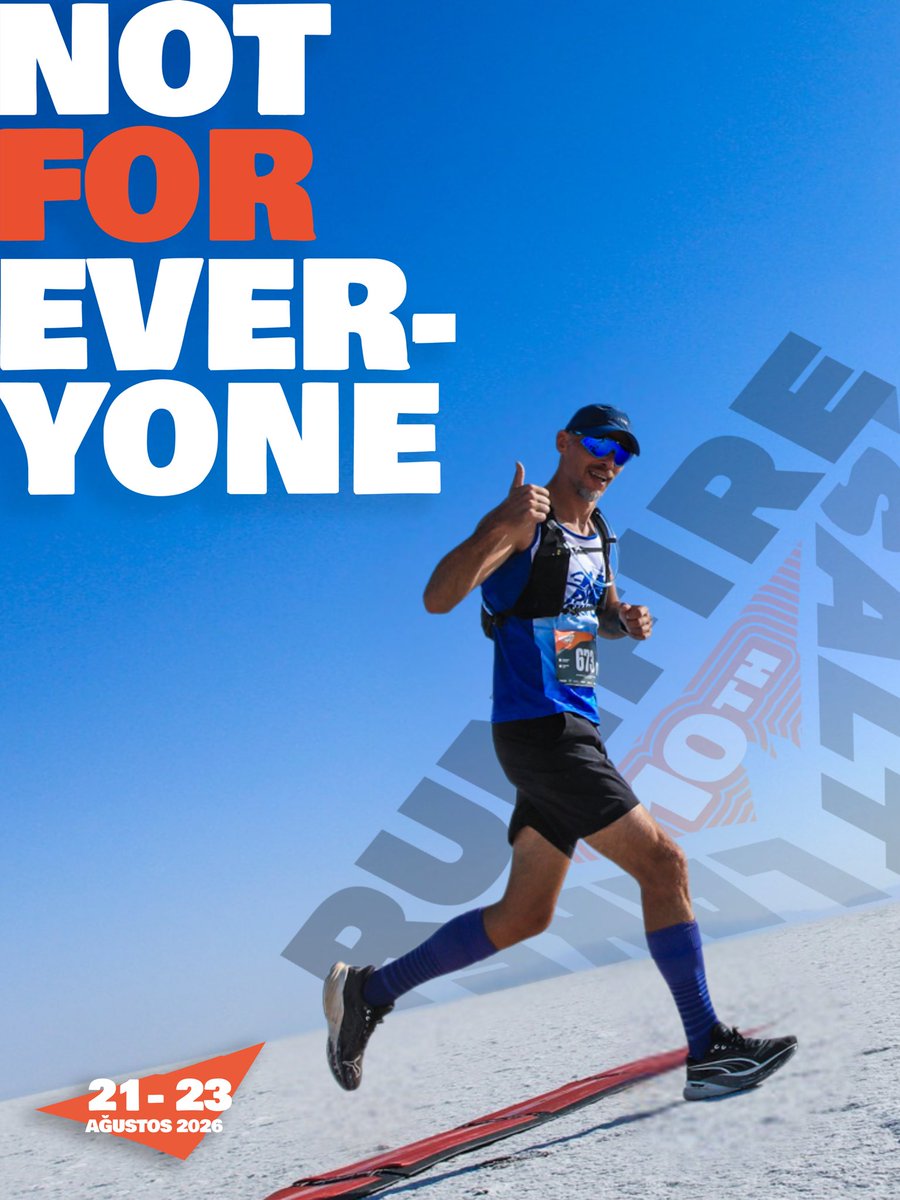 uzunetap's tweet photo. 10K'dan 100 Mil'e uzanan bir meydan okuma.
10K, 10K Team Race, 15K Day&Night, 20K, 40K, 80K veya 100 Mil...
📌 Sonsuz beyazlıkta hangi hikâyeyi yazacağına sen karar ver.
👉 https://t.co/lDGcOlW1Sf
📅 August 21–23, 2026
📍 Aksaray – Eskil, Salt Lake
#RunfireSaltLake #UltraTrail https://t.co/sutKnMC7RK