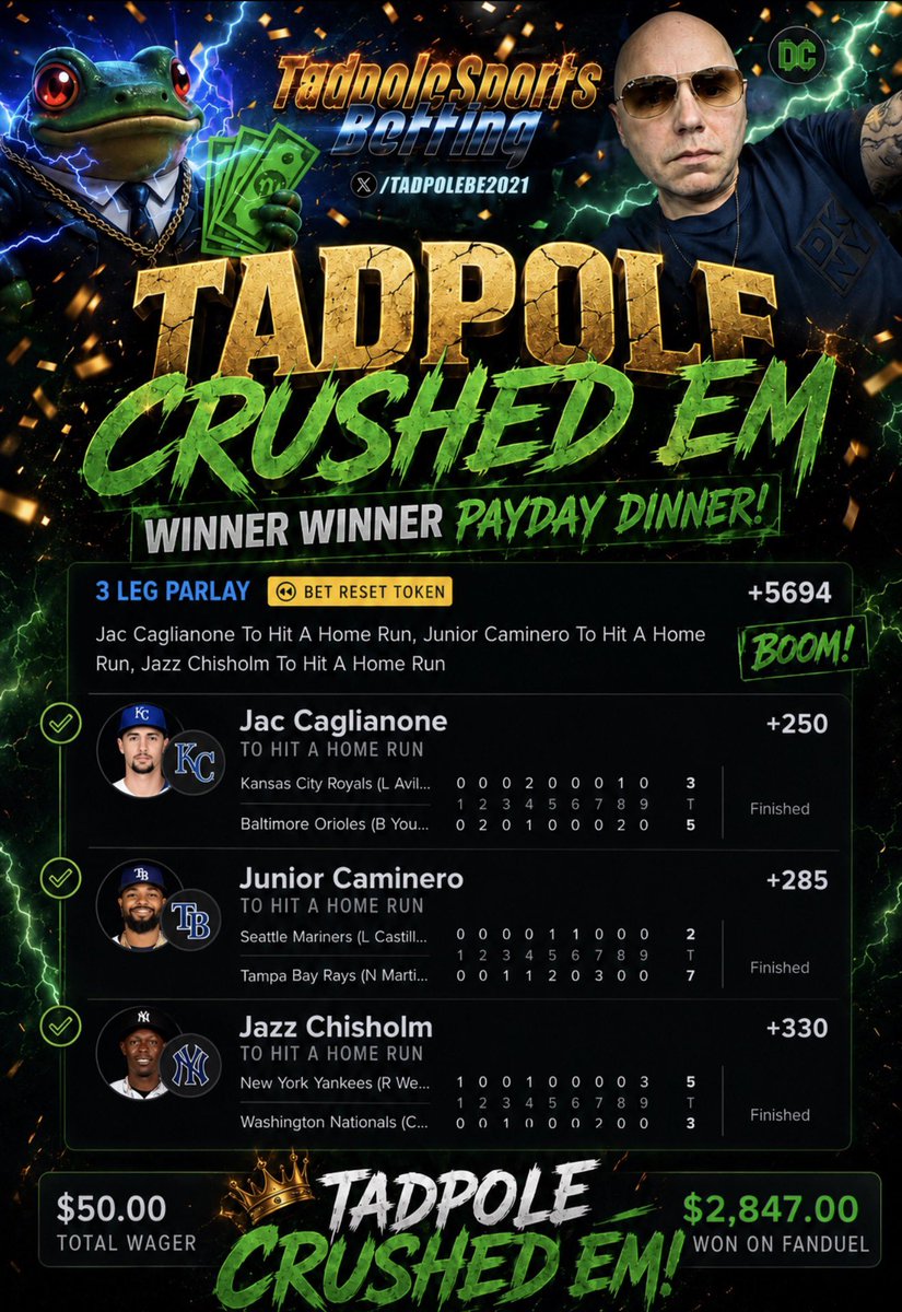 tadpolebe2021's tweet photo. Y’all start liking &amp; retweeting with ur cash tags

$100 giveaway coming later. If y’all really blow this up I’ll do it for 3 people

Cashed top 3 &amp; a 4 leg RR which is huge

This deserves recognition https://t.co/Mf1t5MvpXJ