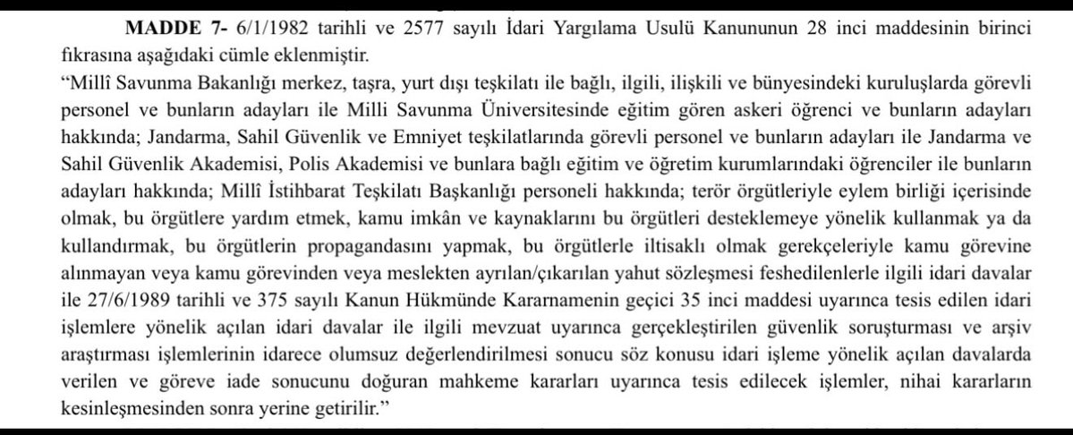 MetinGnday's tweet photo. İdarî Yargılama Usulü Kanunu md. 28/1'e bu düzenleme eklenmiş, T.C. 'nin "hukuk devleti" olma niteliği bir kez daha doğrulanmıştır...
Bu düzenlemeyi teklif haline getirip TBMM'ine sunan Adliye Vekâleti bürokratlarına, katkısını esirgemediğini zannettiğim Başmüşavir Mehmet Uçum'a, teklifin yasalaşmasını sağlayan milletvekillerine, bir İdare Hukukçusu olarak "şükranlarımı"arz ediyorum!