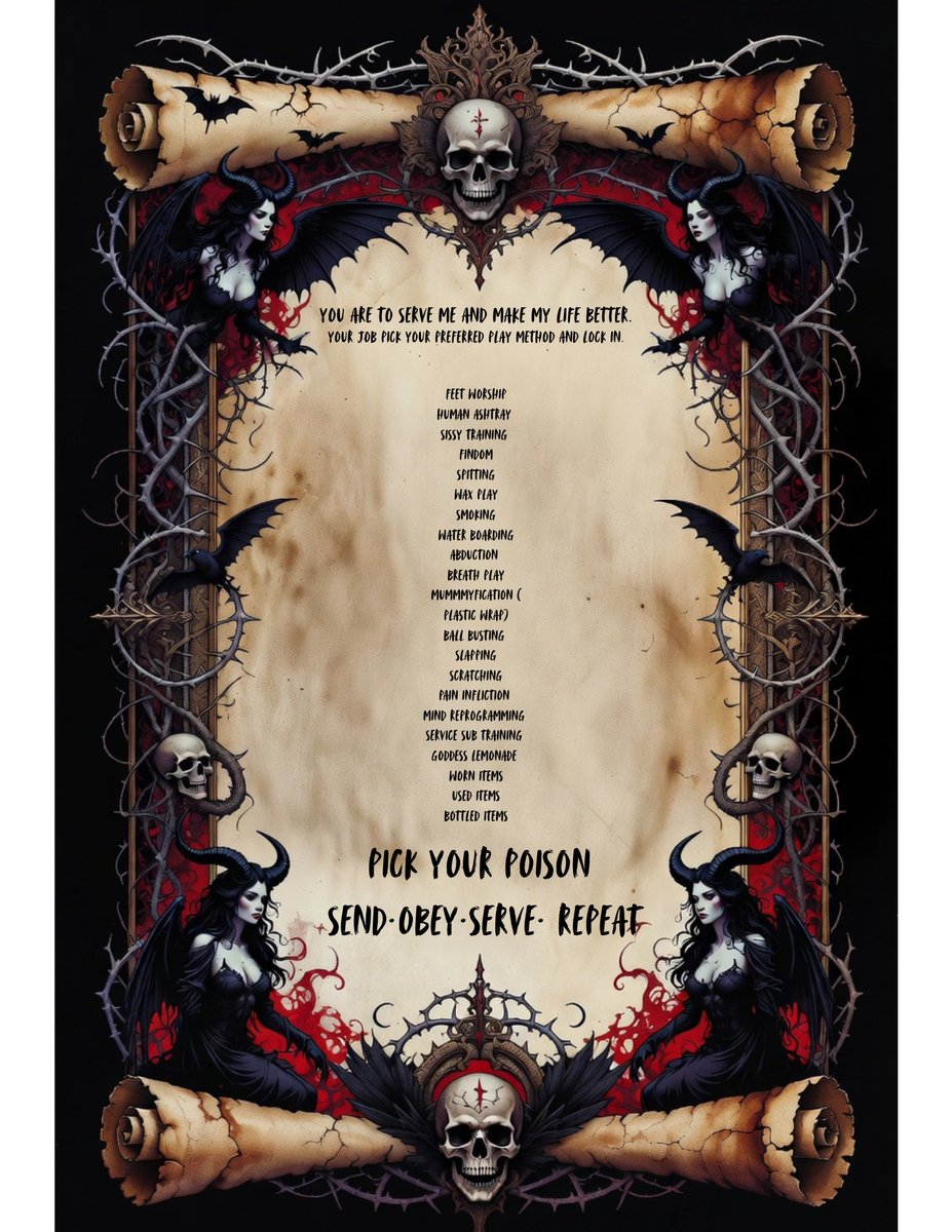 Unholymuse666's tweet photo. I enjoy a very wide plethora of activities, It is just a matter of you loving my dark sadistic ways. https://t.co/kRDh1GPppb