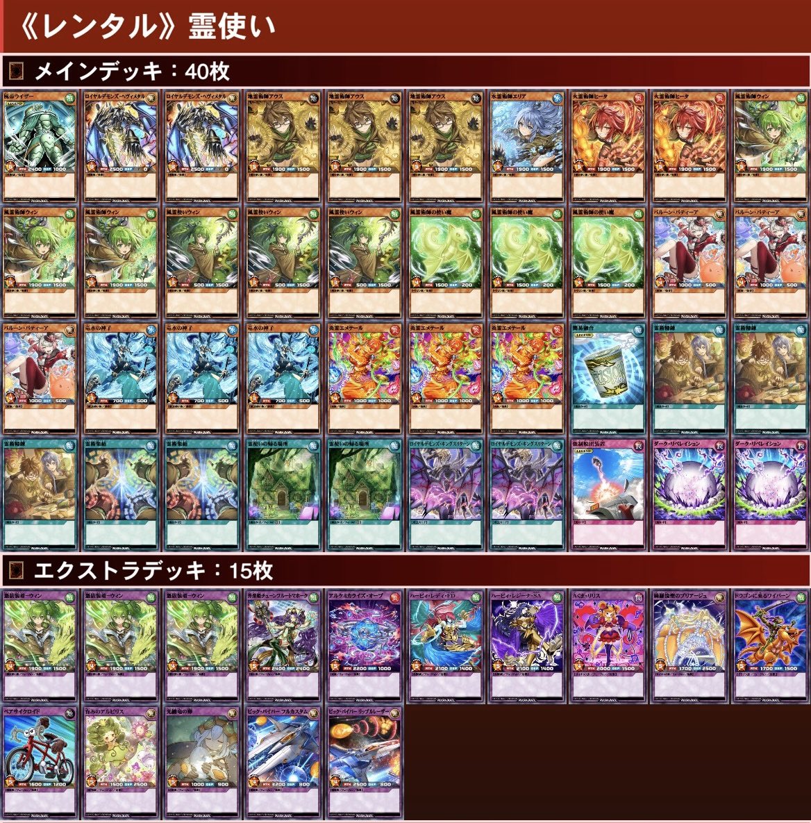 ✨昨夜の #からふだ #遊戯王 #ラッシュデュエル #デッキ✨ #霊使い