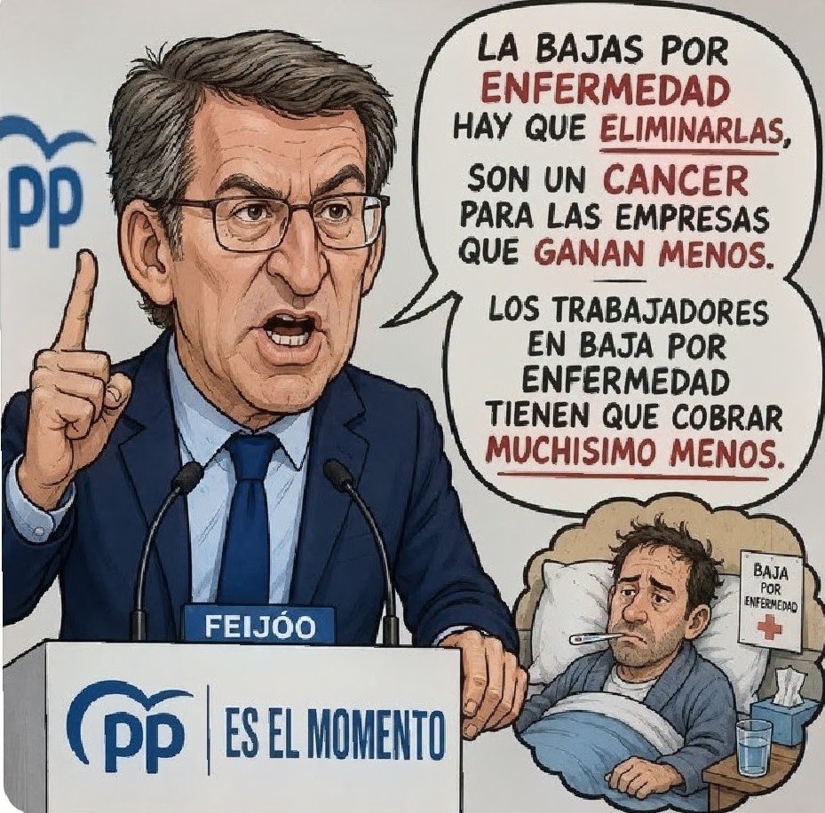 Poli40807399's tweet photo. @52municipios @MaritxuDeusto Aviso a trabajadores y trabajadoras .
Estás son las políticas que quiere el PP .
Hacer destrozos en las bajas laborales. https://t.co/o1T5oMIUIc