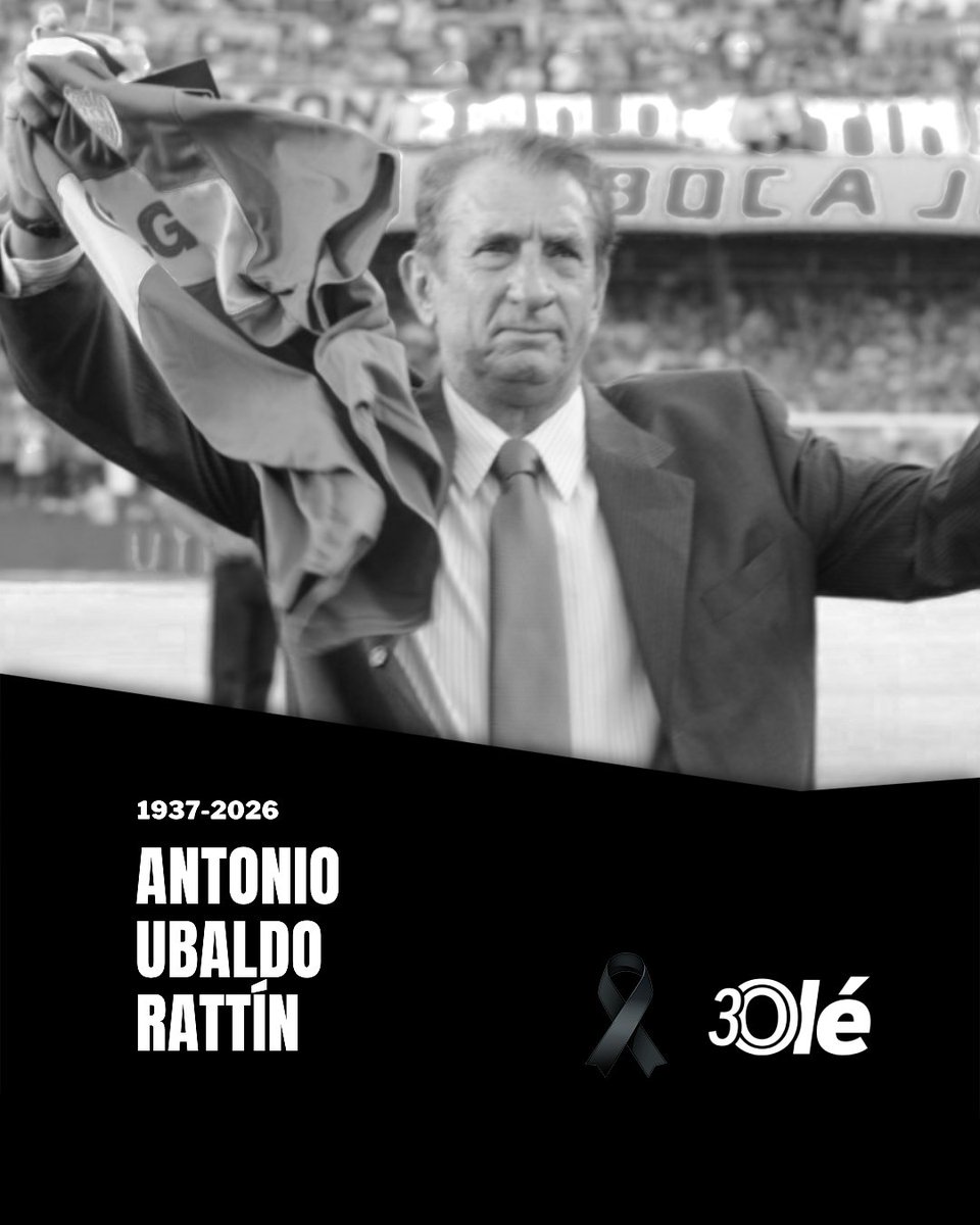 DiarioOle's tweet photo. Antonio Ubaldo Rattín, uno de los máximos ídolos de la historia de Boca, falleció a los 89 años 🕊️

Disputó 382 partidos oficiales, convirtió 28 goles y conquistó cuatro títulos en el Xeneize

Su historia también quedó grabada para siempre en la Selección Argentina. Disputó los Mundiales de 1962 y 1966 y llevó la cinta de capitán en Inglaterra.

Q.E.P.D. 🙏