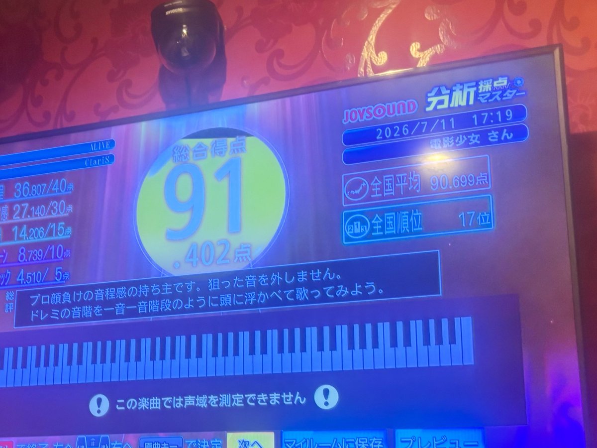 Reika_origimal's tweet photo. 久々過ぎるカラオケ🎤
もぉー忘れてるって発声w
優しい採点だぁ🫣 https://t.co/USpq3cJDvl