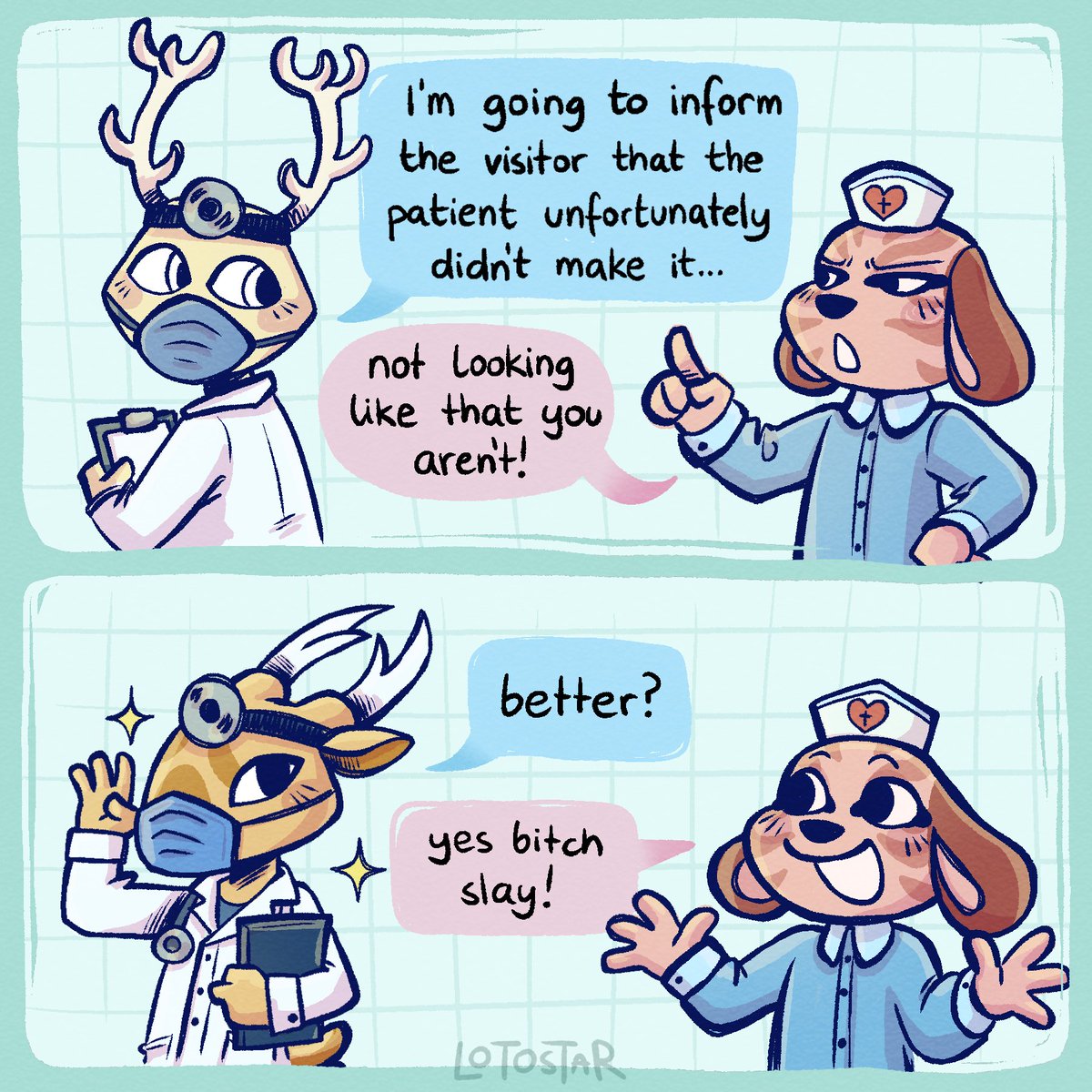 Lotostar_Art's tweet photo. glow up of the century • #animalhospital https://t.co/Ry35el1IEH