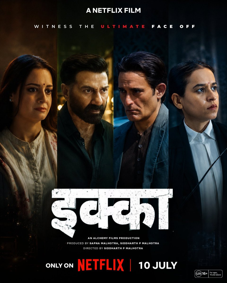 IMP_poster's tweet photo. Here is #Xclusive #HindiPoster of #Ikka starring @iamsunnydeol #AkshayeKhanna @TillotamaShome @deespeak @iamsanjeeda #इक्का a film by @sidpmalhotra, now streaming on @NetflixIndia. https://t.co/wel4rje0Dv