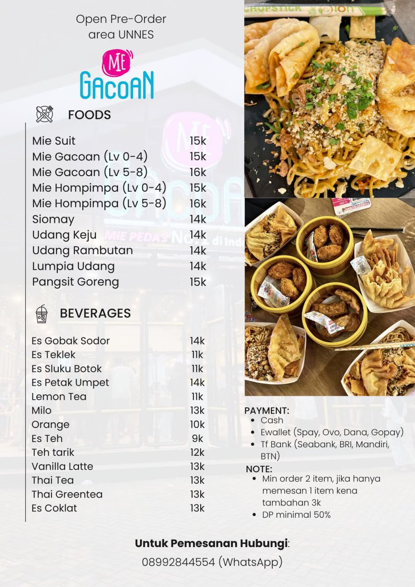 putriest16's tweet photo. [WE ARE OPEN JASTIP]

haloo guys, kita open order buat gacoan besok pagi hari minggu, 12 Juli 2026 yaa. buat yang mager ke bawah, tapi bm gacoan bisa jastip ke kita yaa🫰🫰

CLOSE ORDER : 15.00 WIB (minggu) https://t.co/zs29H0WF70