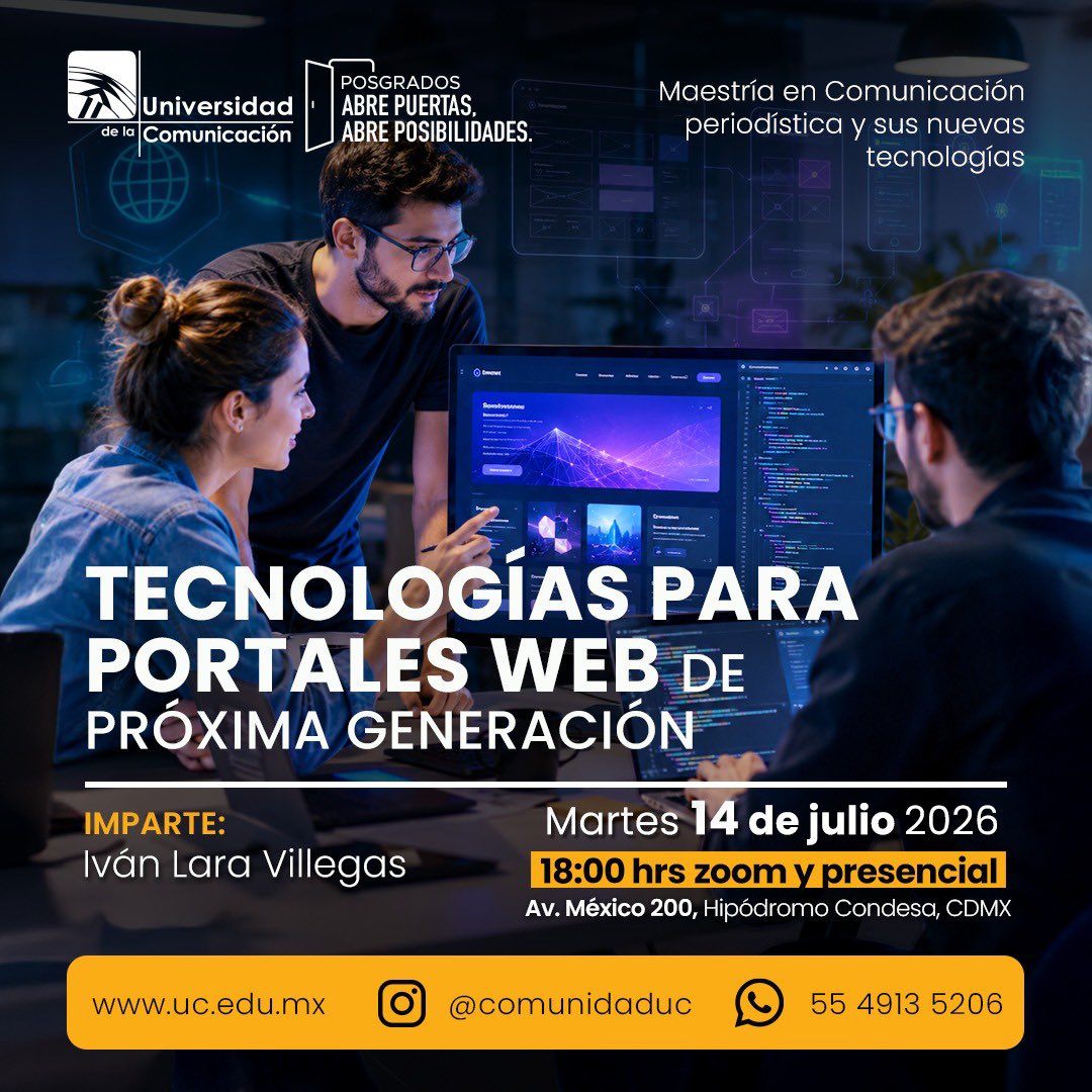 UC_oficial's tweet photo. El periodismo evoluciona. Descubre nuestra maestría. 📅 14 de julio | 18:00 h. Entrada libre. Regístrate: https://t.co/eym3qltcaB https://t.co/Wz6XAgkwHJ