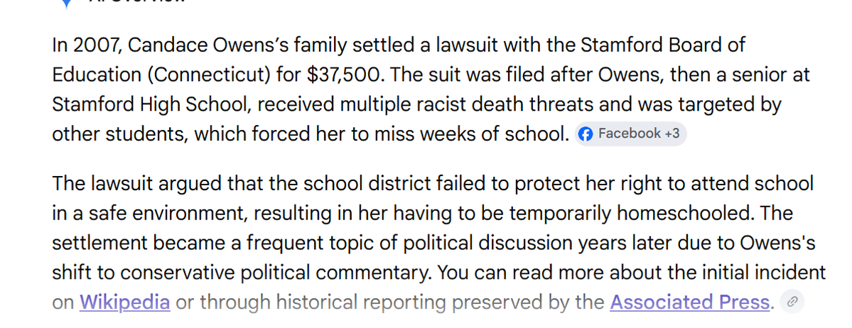 __0HOUR1_'s tweet photo. Yes, the Duke Lacrosse team was framed in 2006 by a black woman. 

One year later, Candace Owens brought forth a lawsuit saying WHITE BOYS were bullying her, and it was never proved.  

The school just handed her free money to shut the fuck up.  

This was the start of her BLACKMAIL, life harassment, and getting paid.

There is a pattern to Candace Owens its not a good one.