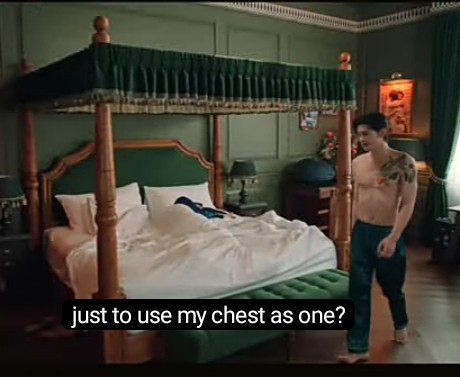 whosshii's tweet photo. Alpha leaving his shirt with his pregnant omega so he doesn't go restless in sleep while going to cook breakfast for him, what a gentle alpha you are khun thee.

#PeachAndMeSeriesEP1 https://t.co/oK7lyNk9vM