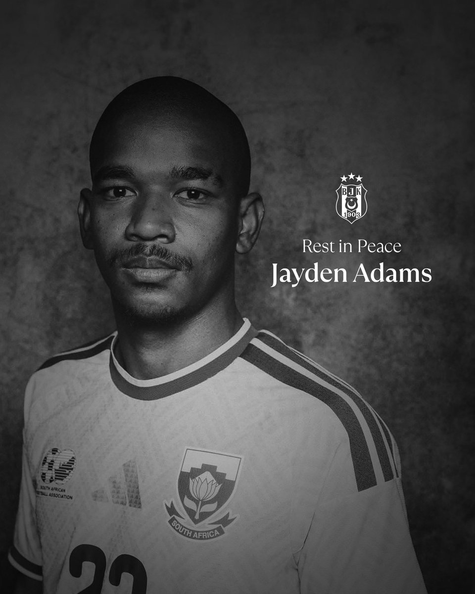 BesiktasEnglish's tweet photo. We are deeply saddened to learn of the passing of Jayden Adams.

We extend our heartfelt condolences to his family, loved ones, teammates, and everyone affected by this tragic loss. Our thoughts are with them during this difficult time.

May he Rest in Peace. 🖤 https://t.co/3aEdUK1Btl