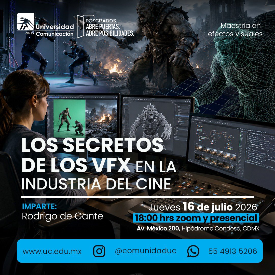 UC_oficial's tweet photo. Conoce cómo se crean los VFX que transforman el cine. 📅 16 de julio | 18:00 h. Entrada libre. Regístrate: https://t.co/eym3qltcaB https://t.co/kyu3B04Wsm