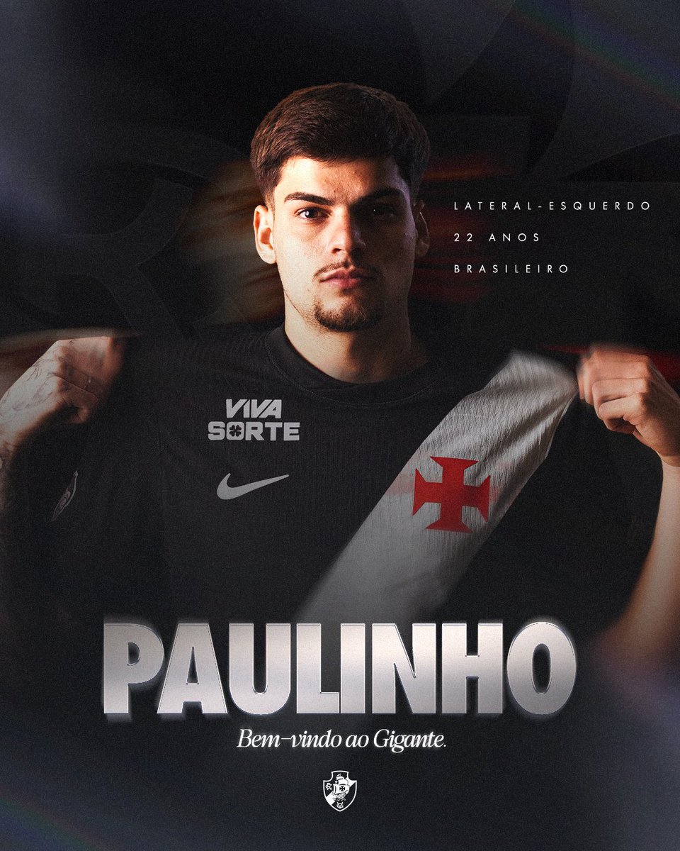 VascodaGama's tweet photo. Vasco acerta a contratação do lateral-esquerdo Paulinho ✍️💢

O Vasco da Gama acertou a contratação do lateral-esquerdo Paulinho, de 22 anos. O atleta chega ao Gigante da Colina com contrato até dezembro de 2029. 

#VascoDaGama https://t.co/Y0TIVgCKQj