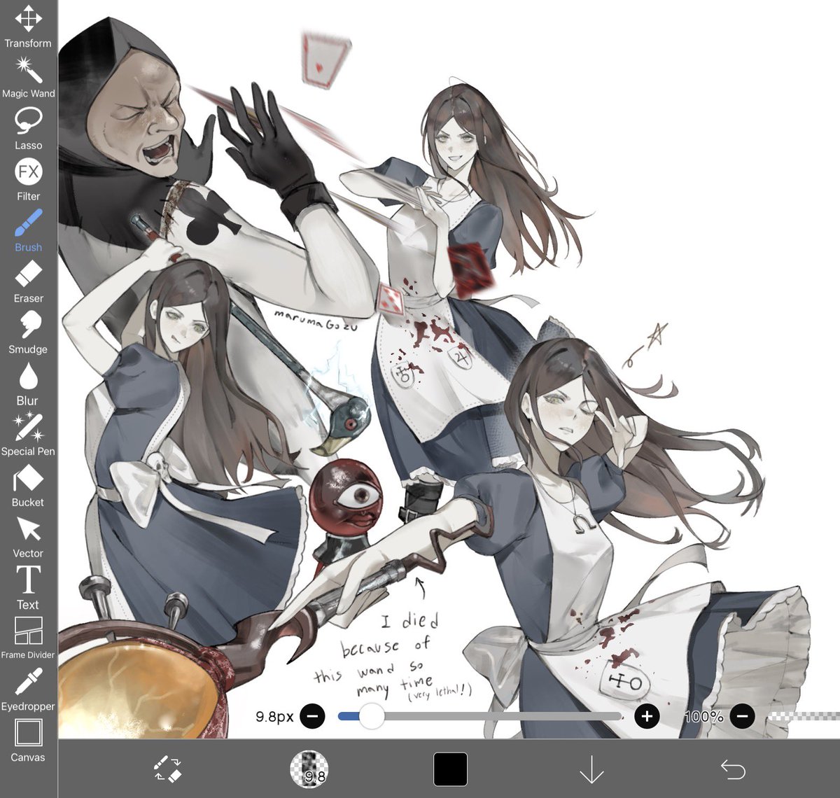 marumasuitcase's tweet photo. American McGee’s Alice weapons
(Some of the weapons could even kill you😭) https://t.co/nXV6hdJMxS