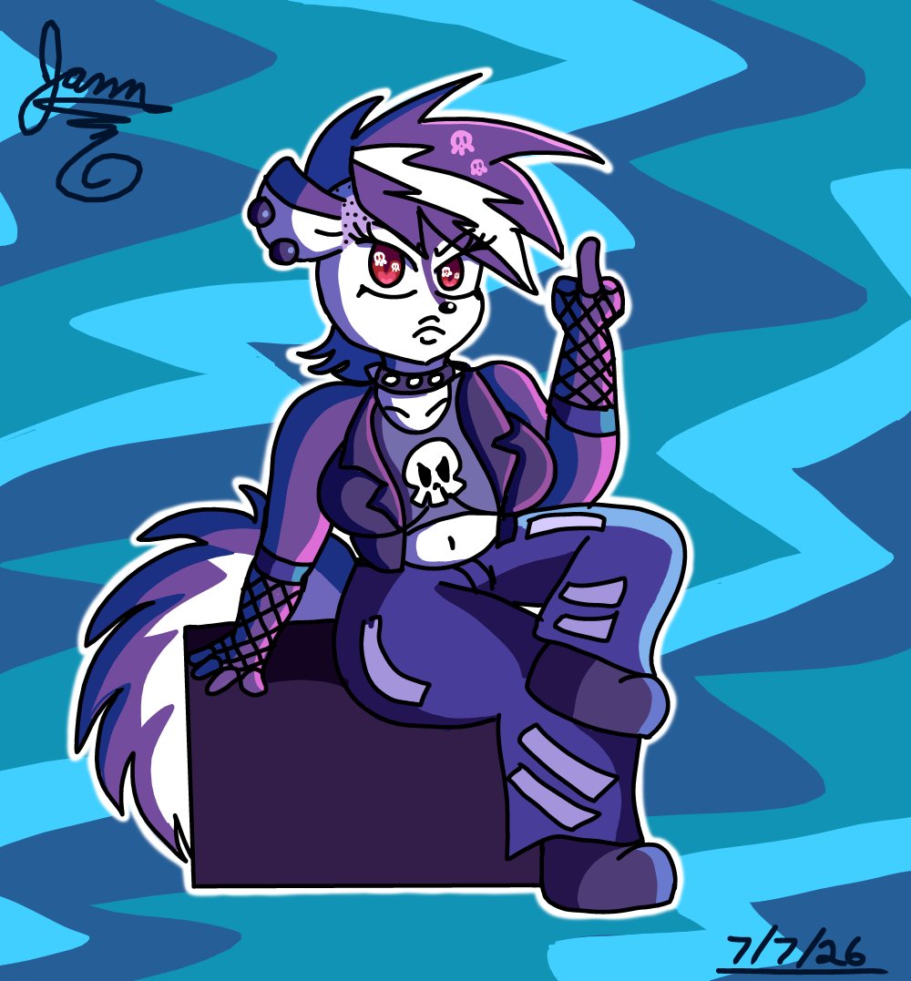 PinkCupcakePup's tweet photo. Here's a new recent drawing of my skunk girl oc Sue. @RealstripesPage helped with the pose.
#digitalart #DigitalArtist #oc #orginalcharacter #anthro #furryart #furry #ArtistOnTwitter #twitterart #furrycommunity #furryartist https://t.co/gyhA46Tju4
