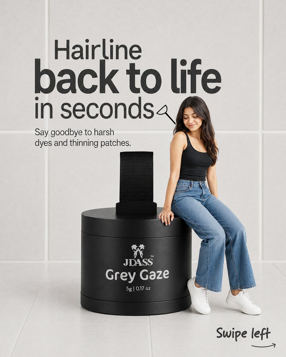 jdassofficial's tweet photo. Meet your 10-second hair rescue. A quick dab of JDASS Grey Gaze Hair Root Touch Up Powder instantly conceals greys, fills thinning areas.

#JDASS #HairRootTouchUp #GreyHairCoverUp #HairlineFiller #BaldSpotConcealer
#HairTransformation #ConfidenceInSeconds #SweatProof #BeautyCare https://t.co/drIy6ODXam