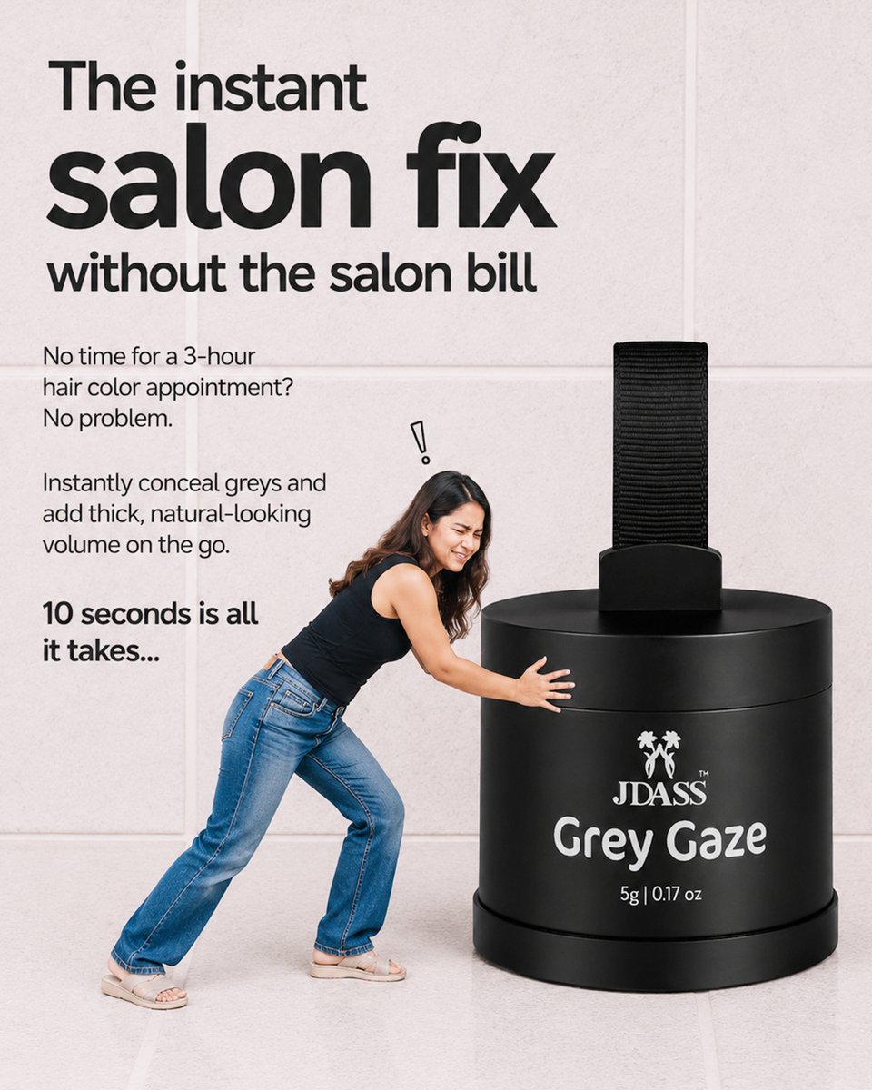 jdassofficial's tweet photo. Meet your 10-second hair rescue. A quick dab of JDASS Grey Gaze Hair Root Touch Up Powder instantly conceals greys, fills thinning areas.

#JDASS #HairRootTouchUp #GreyHairCoverUp #HairlineFiller #BaldSpotConcealer
#HairTransformation #ConfidenceInSeconds #SweatProof #BeautyCare https://t.co/drIy6ODXam