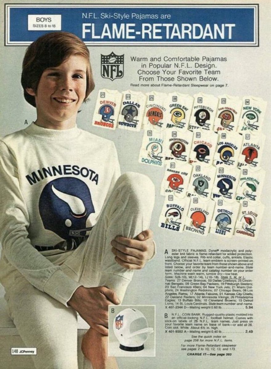 Super70sSports's tweet photo. “The house is on fire!! Where’s Jimmy?!!”

“I wouldn’t worry about him, honey. He’s wearing his Vikings pajamas.” https://t.co/Qgbrl4nLgZ