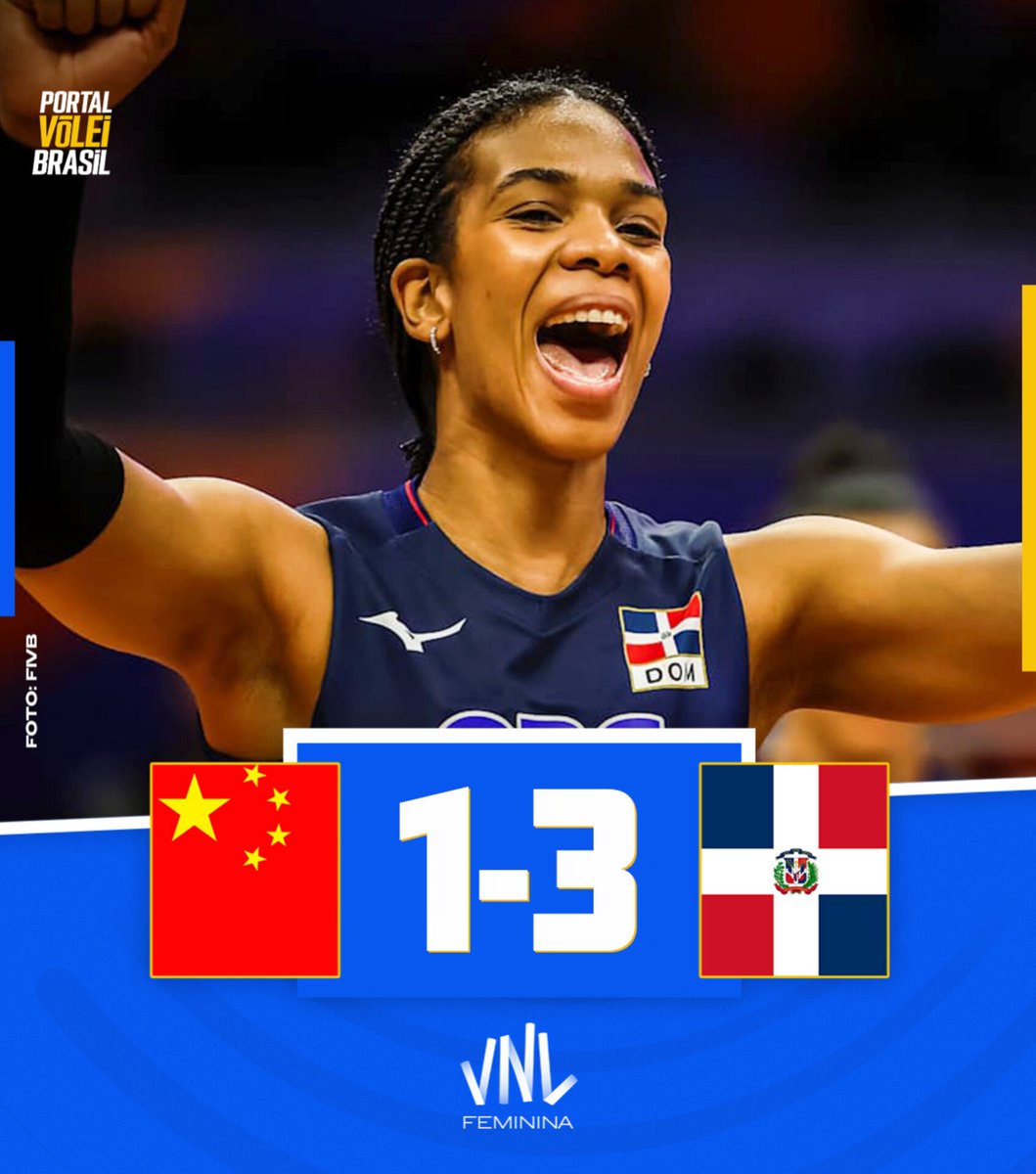 portal_volei's tweet photo. ✅ FIM DE JOGO!

🏐 🇨🇳 CHINA 1x3 DOMINICANA 🇩🇴
➡️ (22x25, 25x21, 23x25, 24x26)
🏆 VNL Feminina | Semana 03 https://t.co/MRwA7GGKi7