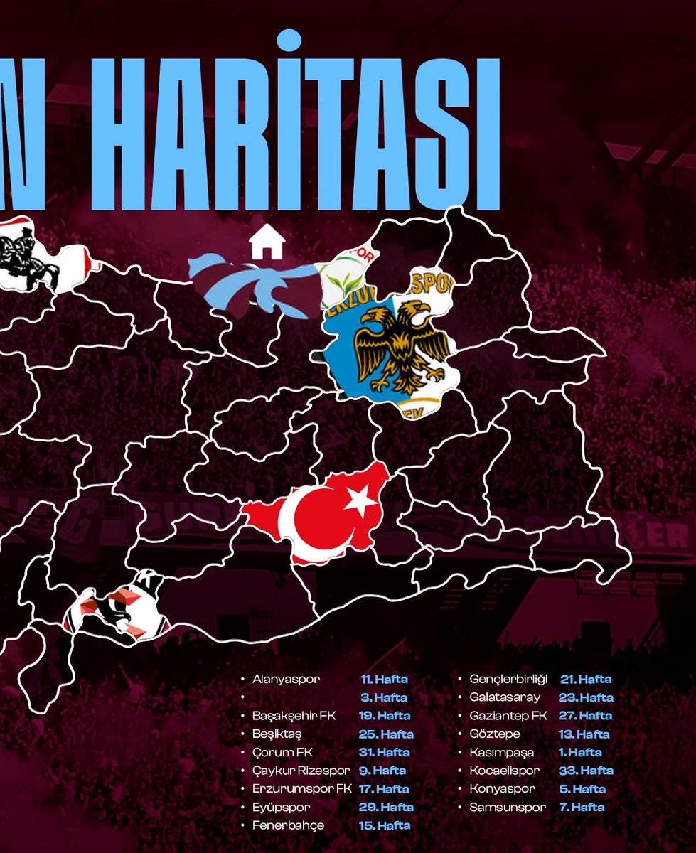 uniggresmi's tweet photo. Harita sadece yolları gösterir, bizimkisi sevdayı…

2026-2027 Deplasman Haritamız

#ÜniversiteliTrabzonsporlular https://t.co/dT6CKUdk8Y