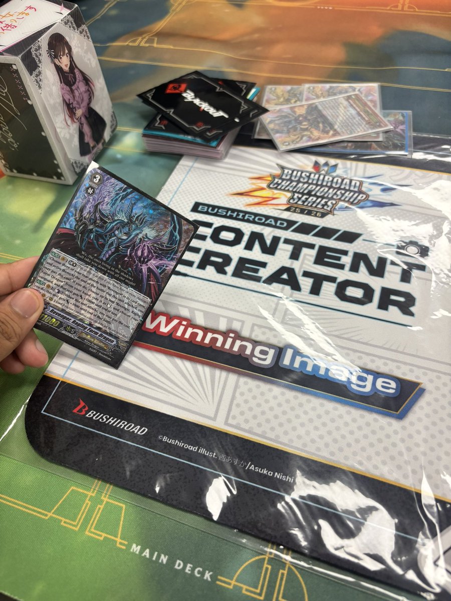 WinningImageCFV's tweet photo. Seeing “Winning Image” on an official Bushiroad Creator mat is surreal.

Thank you to everyone who’s been part of this journey. Every view, comment, match, and conversation helped make this possible. 

@BushiroadEvents @cfvanguard_en https://t.co/qmumeyBryJ