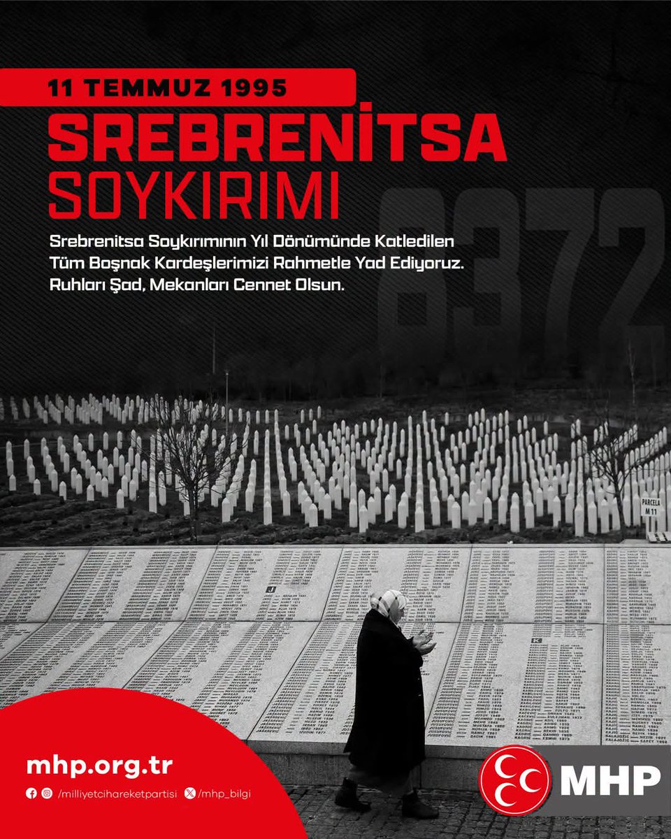 oglu_tamara's tweet photo. #Srebrenitsa Soykırımının yıl dönümünde katledilen tüm Boşnak kardeşlerimizi rahmetle yad ediyoruz. Ruhları şad, mekanları cennet olsun. https://t.co/8mdexZlBSJ