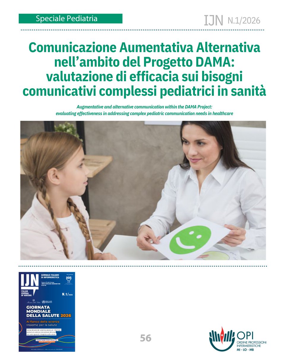 IJNursing's tweet photo. Comunicare efficacemente con pazienti pediatrici con bisogni comunicativi complessi rappresenta una sfida cruciale per la qualità delle cure.

Questo studio, valuta l’efficacia della Comunicazione Aumentativa Alternativa, leggi l'articolo:

https://t.co/RdukJ5ed8f https://t.co/cVs5n8TmHU