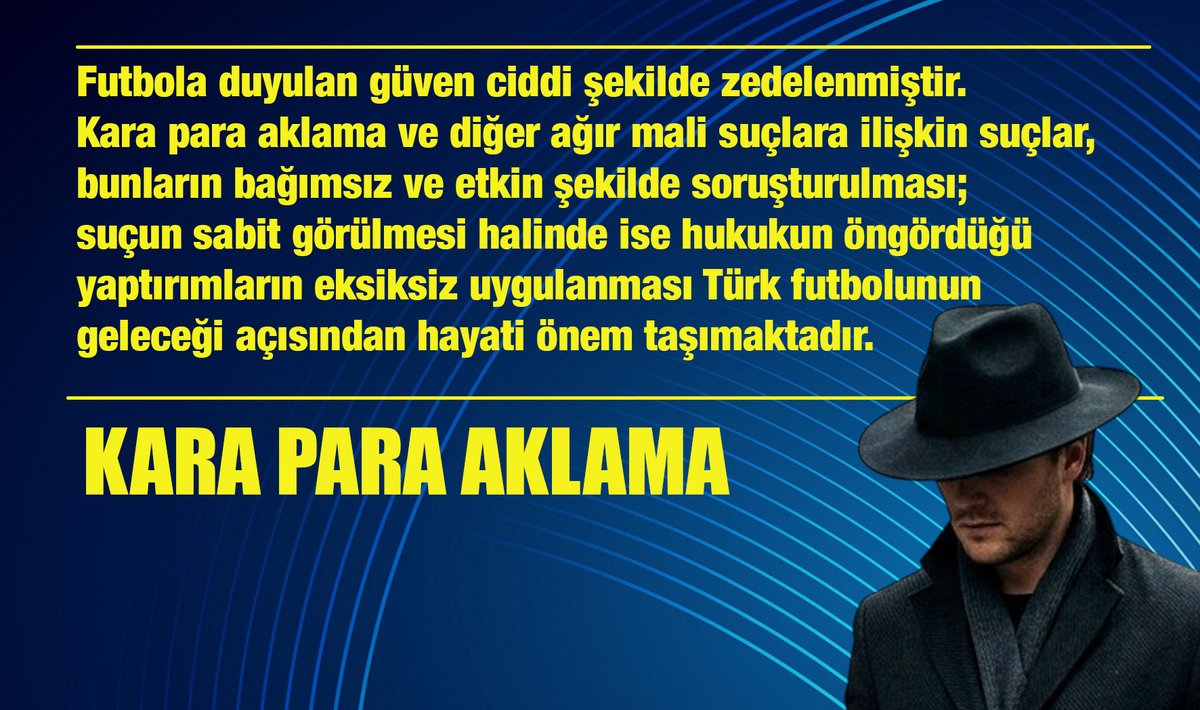 FenerSol1907's tweet photo. KARA PARA AKLAMA

⁉️Anjouan'da lisans alıp Saint Vincent'te şirket kuran, Polonya'da çağrı merkezi oluşturan, yazılımını, kripto para transferlerini, banka işlemlerini ve pazarlama faaliyetlerini farklı ülkeler üzerinden yürüten yapılar...

⁉️ Türkiye, Kuzey Kıbrıs, Ukrayna, Polonya, İspanya, Portekiz, Saint Vincent ve Anjouan... Birbirinden farklı lokasyonlar, ancak hedef tek bir nokta, kara para aklamak. 
Bundan fayda sağlayan kulüplerin ve ilişkilerin ortaya çıkarılması gerekir.

‼️ Bilerek ve isteyerek hatalı hakem kararları, kurumlar içerisinde etkilenmiş ya da satın alınmış çalışanlara, daha TFF ile MHK'nın kararları kamuoyuna açıklanmadan önce bir kulübün yöneticisine bilgi verilmesi... 

TÜM BUNLAR GERÇEKTEN TESADÜF MÜ?

⁉️ Rakip takımın futbolcusunun boğazına müdahale edildiği pozisyonlarda dahi kart gösteremeyen hakemler... 
Bunun sebebi nedir? 
Baskı mı, çıkar ilişkisi mi, yoksa başka unsurlar mı? Hiç kimse, tuttuğu takım ya da kişisel görüşü nedeniyle görevini tarafsızlık ilkesinden uzak şekilde yerine getiremez. 
Herkesin bir takım tuttuğu, herkesin farklı siyasi görüşlere sahip olduğu bir gerçektir. Ancak toplumsal düzenin ve spora duyulan güvenin korunması her şeyden daha önemlidir.

Bugün Türkiye'de sporun sürdürülebilirliğinden söz etmek mümkün mü? 

Futbola duyulan güven ciddi şekilde zedelenmiştir. Kara para aklama ve diğer ağır mali suçlara ilişkin suçlar, bunların bağımsız ve etkin şekilde soruşturulması; suçun sabit görülmesi halinde ise hukukun öngördüğü yaptırımların eksiksiz uygulanması Türk futbolunun geleceği açısından hayati önem taşımaktadır. 
‼️Artık hangi takımın hangi futbolcuyu transfer ettiğinin hiçbir önemi kalmamıştır.

FETÖ ile mücadele konusunda da aynı hassasiyet spor dünyasında gösterildi mi? 
Kamuoyunda, FETÖ liderine imzalı forma veren ve sohbetlerine katılan bazı isimlerin çeşitli spor kulüplerinde görev alıyor mu? 
Eğer FETÖ ile mücadele samimi ve kapsamlı bir şekilde yürütülüyorsa, bunun istisnasız her alanda uygulanması gerekir.

New Federer, FAF Global, Oliwka Covenant Technologies, Euromatch Group, Exelogix ve Fedcel Group... 

‼️ Bunlar yalnızca bilinen şirketlerdir; kamuoyunun bilgisi dışında çok daha fazla şirketin bulunabileceği de öne sürülmektedir. 

Yetkili makamların cevaplaması gereken soru ise şudur: 
Bu şirketlerin faaliyetleri yalnızca yasa dışı bahis gelirleriyle mi sınırlıdır, yoksa elde edilen gelirlerin başka yasa dışı yapılara veya terör örgütlerine aktarılıp aktarılmadığı da araştırılmakta mıdır?

MESELE BİR TAKIM YA DA BEŞ TAKIM MESELESİ DEĞİLDİR

‼️ Mesele, ülkenin içinde bulunduğu bu ağır sürecin tüm yönleriyle ortaya çıkarılması ve hukukun gereğinin yerine getirilmesidir. 

‼️ Kara para aklama, yalnızca bir spor kulübünü ilgilendiren bir konu değil; uluslararası hukuk açısından da ağır yaptırımları bulunan ciddi bir suçtur. 

Bu nedenle, varsa tüm iddiaların bağımsız yargı mercileri tarafından eksiksiz şekilde araştırılması ve sorumluların hukuk önünde hesap vermesi büyük önem taşımaktadır.
Gizay ⚓️
@sb_inancgizay