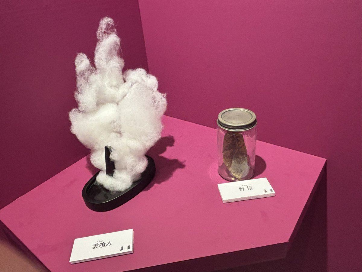 Miyazzarella's tweet photo. 蟲師の展示品が色々あって良かった。筆の海の展示は箸で文字を触れちまうんだ。 https://t.co/eWglA6jD0q