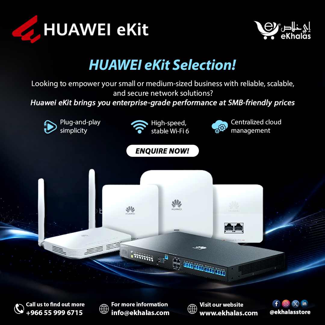 ekhalasstore's tweet photo. Power your business with Huawei eKit SME Network Solutions 🚀
#Huawei #HuaweiEkit #NetworkingSolutions #SMENetwork #BusinessConnectivity #WiFi7 #EnterpriseNetworking #SmartBusiness #ITInfrastructure #NetworkUpgrade #AccessPoints #NetworkSwitches #BusinessTechnology #Networking https://t.co/mXzGWkI6EK