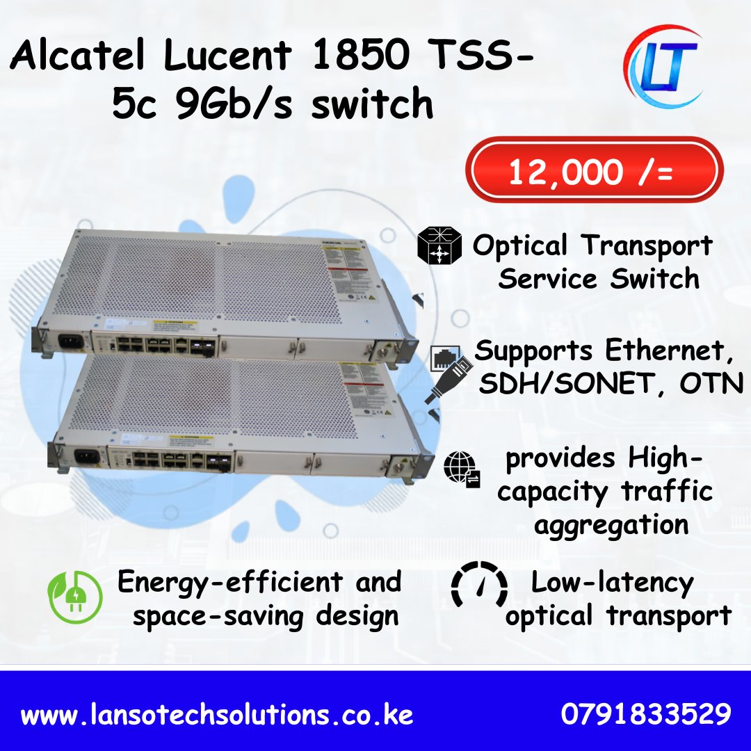Alcatel-Lucent 1850 TSS-5c 9Gb/s switch Product Type: Optical