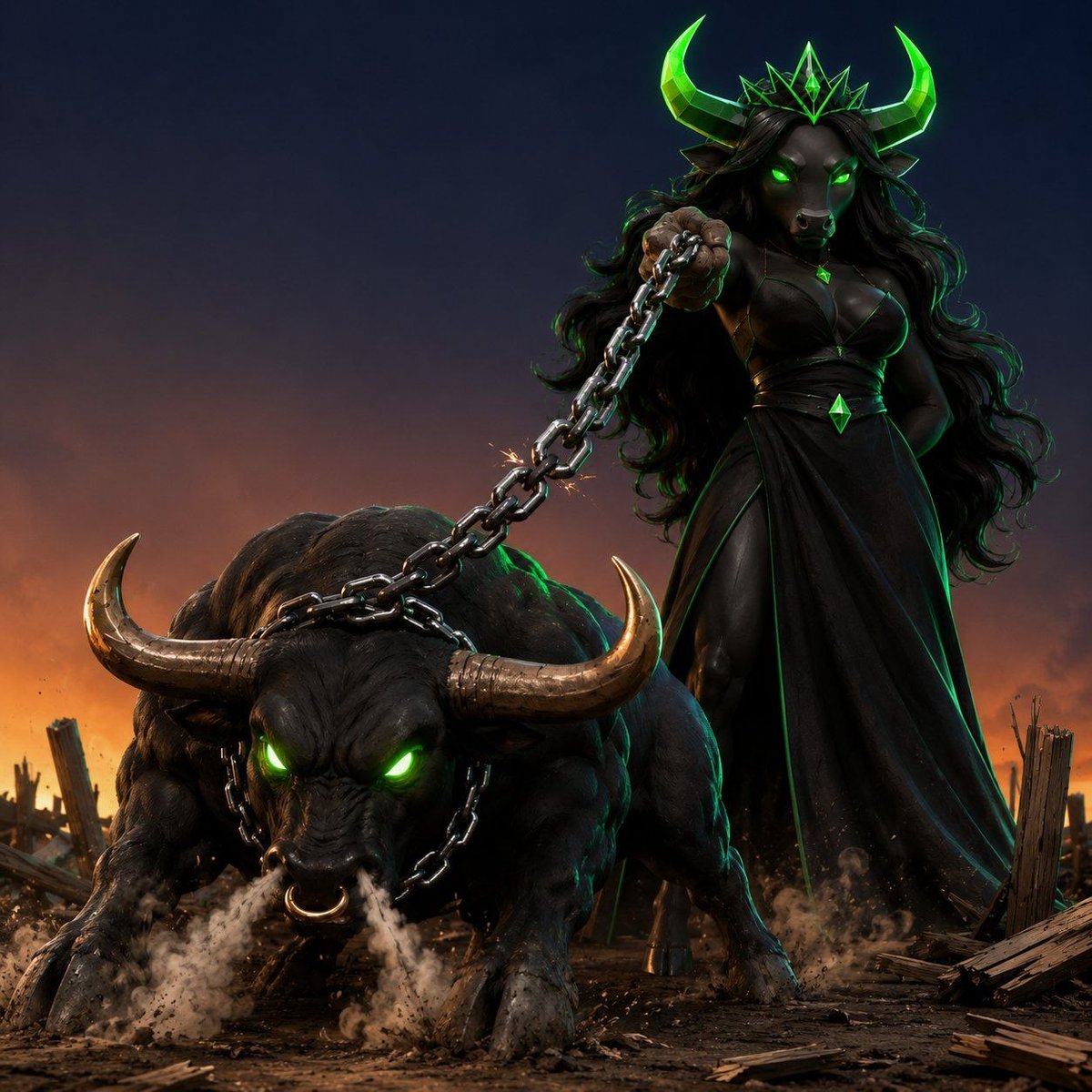 Blackqueensol's tweet photo. even the bull listens to the queen

$ANSEMWIFE https://t.co/Qyu3kGaG8a