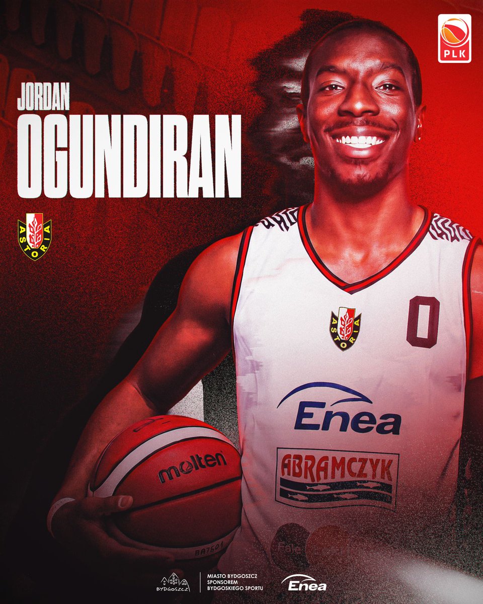 KK_Astoria's tweet photo. 🧩 Jordan Ogundiran kolejnym elementem naszej układanki na sezon 2026/2027!

Reprezentant Nigerii, mistrz Słowacji z Patrioti Levice (śr. 12,8 punktu, 4,9 asysty i 4,0 zbiórki) oraz jeden z liderów Bakken Bears w rozgrywkach FIBA Europe Cup (śr. 16,8 punktu, 5,5 asysty, 3 zbiórki i 42% za trzy) dołącza do naszej drużyny! 🖤❤️

@Jboogy3_, witamy w Bydgoszczy! 🤝

#plkpl