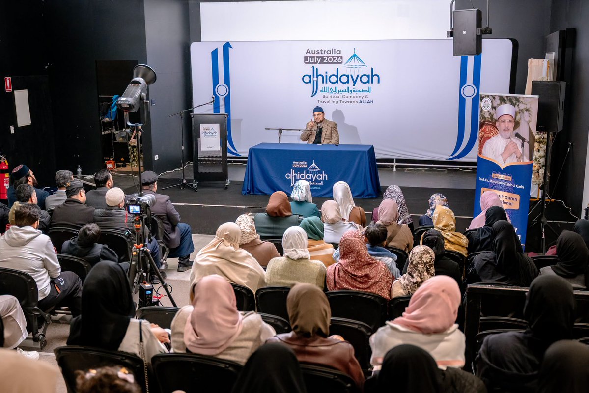 DrHussainQadri's tweet photo. Al-Hidayah Australia 2026 – Day 1: Prof. Dr. Hussain Mohi-ud-Din Qadri Highlights the Transformative Power of Faith in Allah

commenced with an inspiring keynote address by Prof. Dr. Hussain Mohi-ud-Din Qadri, President of Minhaj-ul-Quran International. Addressing a packed gathering of men, women, youth, and children from across Australia, he spoke on the profound theme of "Faith in Allah", explaining how true faith transforms every dimension of human life. Participants listened with great attention and enthusiasm as he presented the timeless teachings of Islam in a manner that resonated with contemporary challenges, particularly those faced by young Muslims living in the West.

At the outset of his address, Dr. Hussain Qadri explained that faith (īmān) is far more than a verbal declaration or an intellectual belief. Rather, it is a living consciousness that shapes a believer's worldview, character, priorities, and actions. He stated that when an individual develops complete trust in Allah Almighty, life acquires a clear purpose, hope replaces despair, confidence overcomes fear, and the pursuit of Allah's pleasure becomes the central objective of one's existence.

He further elaborated that sincere faith brings inner peace, spiritual stability, and moral strength. A believer whose heart is firmly connected to Allah remains patient during trials, grateful in times of ease, steadfast in moments of uncertainty, and principled in every decision. Such faith nurtures a balanced personality that combines devotion to Allah with compassion for humanity, inspiring individuals to serve society with integrity, sincerity, and excellence.

Speaking on the intellectual dimensions of faith, Dr. Hussain Qadri observed that questions and doubts are a natural part of the human experience. He explained that sincere questioning is not a weakness of faith but an important step towards understanding. The real danger, he noted, lies not in asking questions but in ignoring or suppressing them. When approached with honesty, humility, and a genuine desire to discover the truth, doubts can become the means of strengthening conviction and deepening one's relationship with Allah.

Addressing the younger generation in particular, he encouraged them to pursue knowledge, engage with the Qur'an and the Sunnah, and seek authentic scholarship capable of addressing the intellectual and spiritual challenges of the modern world. He urged them to cultivate strong faith through reflection, learning, and righteous action so that they may become confident ambassadors of Islam, guided by wisdom, compassion, and unwavering conviction.

Throughout the lecture, Dr. Hussain Qadri emphasised that faith is the foundation of a meaningful life and the source of true success in this world and the Hereafter. He reminded participants that genuine belief illuminates the heart, strengthens resolve, refines character, and enables a person to navigate life's challenges with hope and certainty.

Concluding his keynote address, Dr. Hussain Qadri prayed that Allah Almighty bless the Ummah with steadfast faith, sound understanding, sincerity in worship, and the ability to live according to His divine guidance. The audience responded with heartfelt Āmīn, bringing the opening session of Al-Hidayah Australia 2026 to a spiritually uplifting conclusion that set the tone for the remainder of the retreat.

#AlHidayah2026 #DrHussainQadri #MinhajulQuran #MQIAustralia #FaithInAllah #IslamicEducation #SpiritualGrowth #YouthDevelopment #IslamicLeadership #Australia