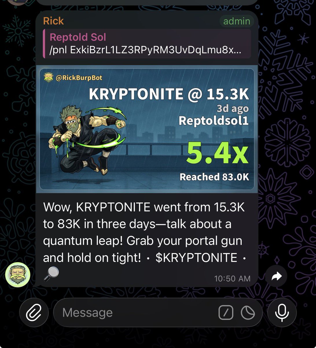 ReptoldSol1's tweet photo. 5.4x gain on my call $KRYPTONITE
Call on private telegram group🖨️🖨️🖨️

ExkiBzrL1LZ3RPyRM3UvDqLmu8xdr58nXAqRYZ8ypump

#Solanamemecoin #Solana #Earlyalphacalls #Memecoin https://t.co/j3xw6kZecB