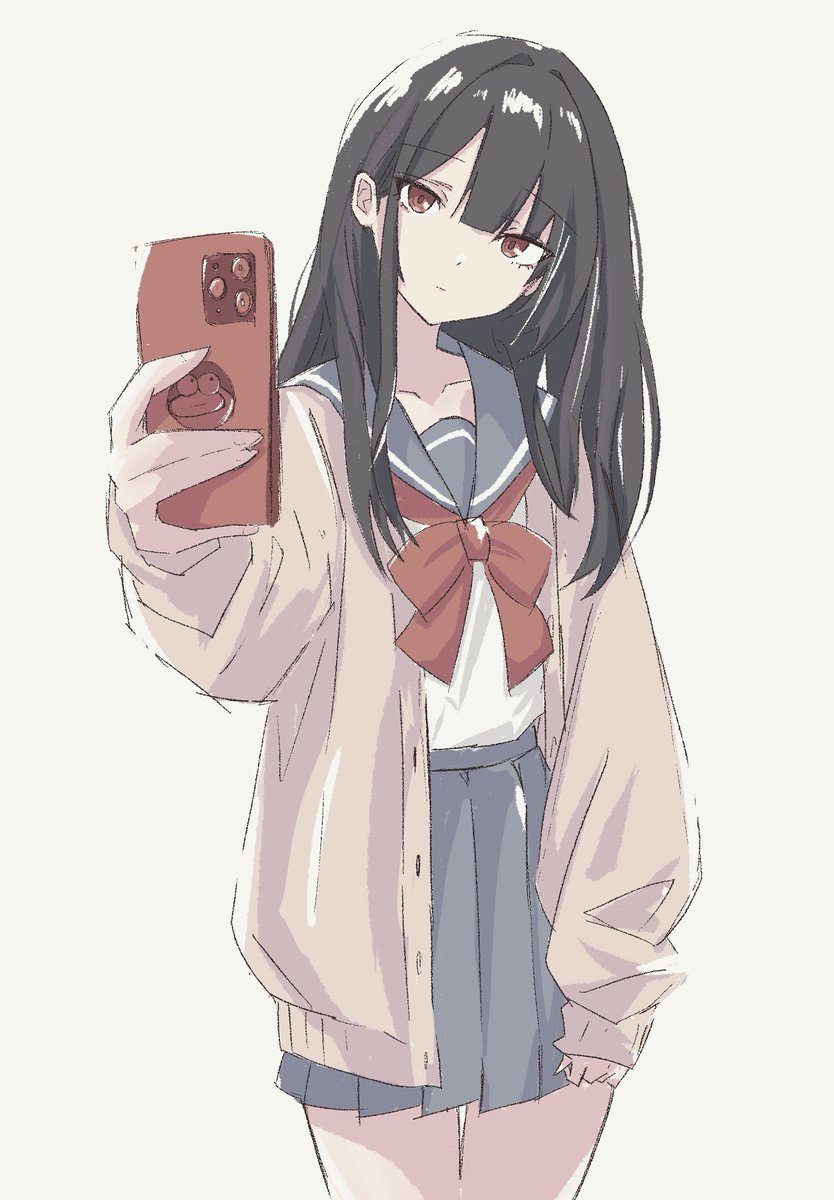 kamonokichi's tweet photo. とりあえずピースさせている子

#オリジナルイラスト #セーラー服の日 https://t.co/JRGD6D7qNO