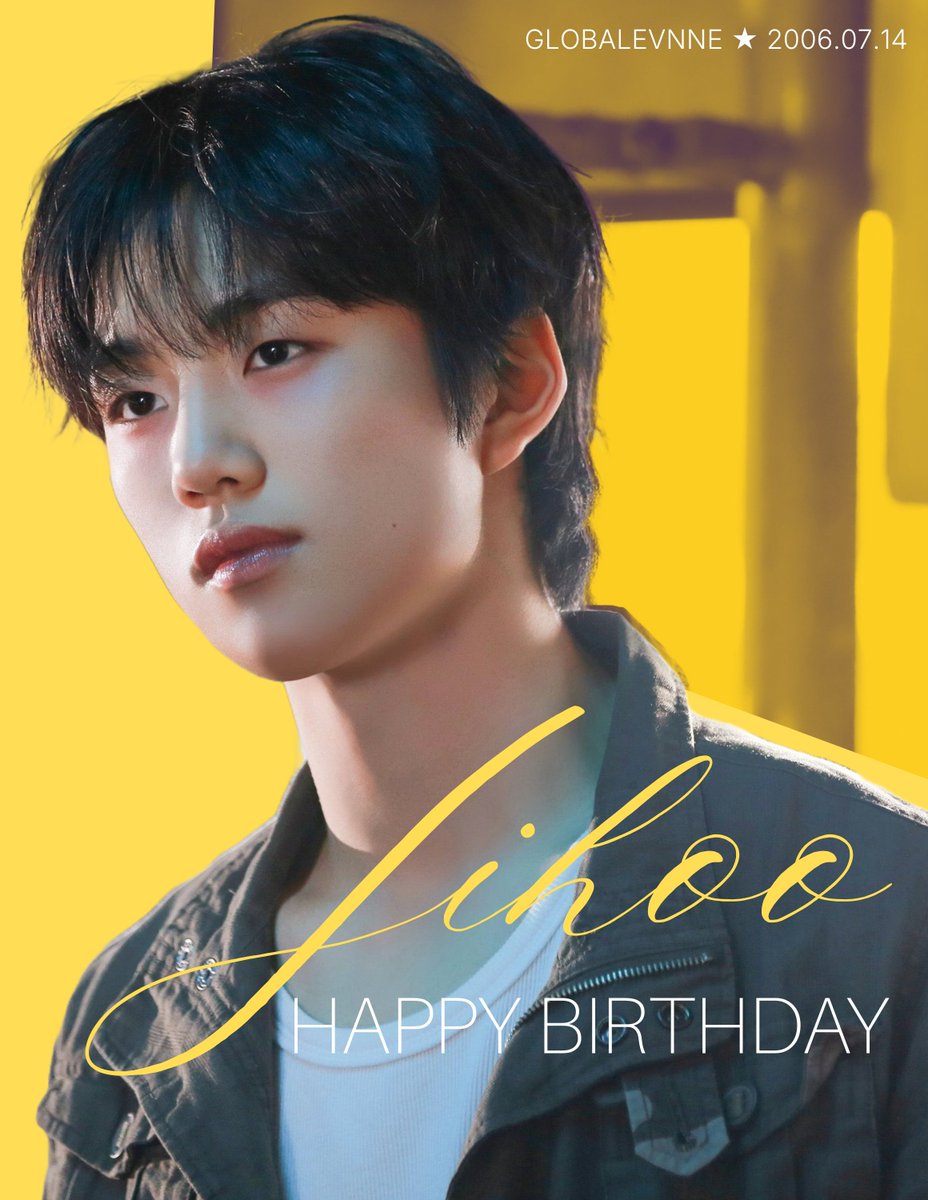 GlobalEVNNE's tweet photo. [#️⃣🎂] HAPPY #PARKJIHOO DAY💛

#MaknaeOnTopJihooDay
TWENTY SUMMERS WITH JIHOO
#지후생일_축하해줘야쥬

To our precious, adorable, talented and funny maknae Jihoo, happy birthday! Thank you for always making EVNNE and ENNVE laugh~ Your passion for music and dance is truly admirable and we, ENNVE, are so happy to have watched you grow both into an amazing artist and an amazing person these past years🥹 We wish you love, happiness and health! We love you Jihoo💛