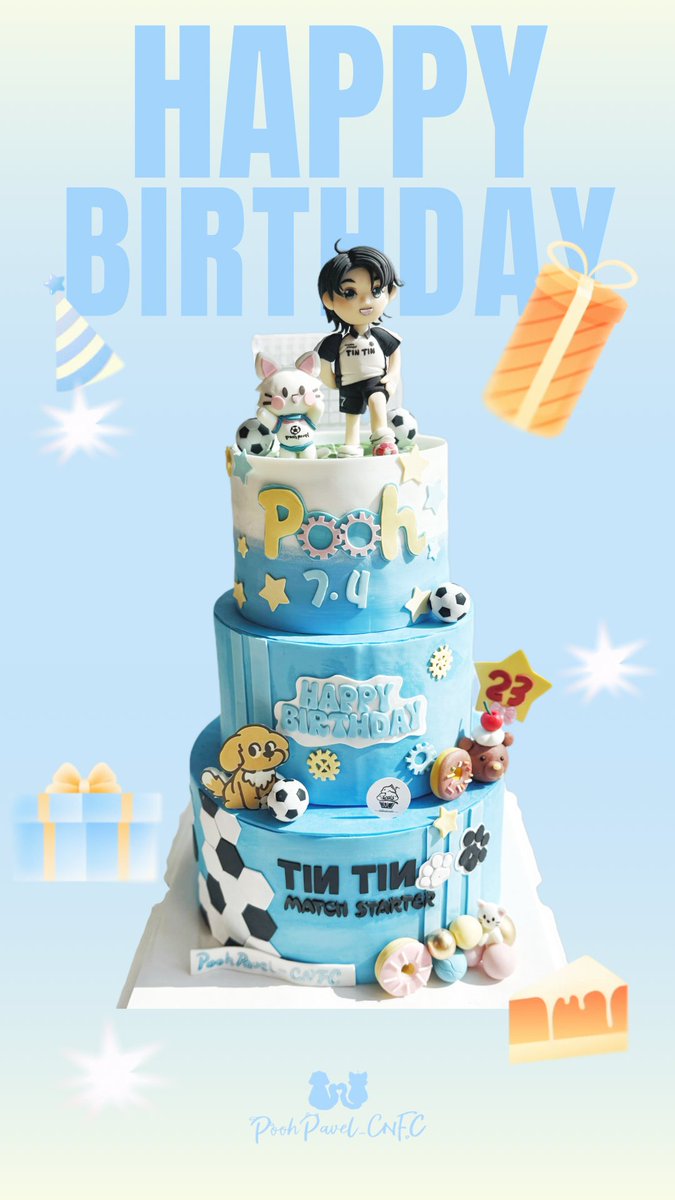PoohPavel_CNFC's tweet photo. 【7.11 Pooh澳门生日会应援】

结合噗噗喜欢的运动，站站准备的“足球”主题蛋糕正式登场啦～⚽

奔赴澳门邀约，庆贺二三生辰🎂

祝Pooh生日快乐，永远鲜活耀眼，BabeHooPers陪伴始终常在❤️ @ppoohkt 

感谢认领宝宝 @tingting_ix
谢谢噗噗的喜欢🥰

#PoohBDFanmeetinginMacau
#ppoohkt #BabeHooPers https://t.co/jTzhAUJ6Vg