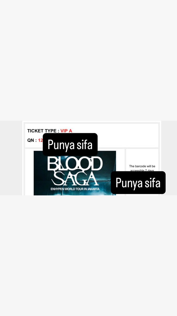 SMathea's tweet photo. GUYSS SIAPA YG MAU BARENGG?? Aku kelebihan 3 tiket VIP A - ENHYPEN WORLD TOUR 'BLOOD SAGA' IN JAKARTA!! 

MASUK BARENGAN 

Langsung DM !!!

#엔하이픈 #ENHYPEN #EN_WORLDTOUR_BLOODSAGA #BLOODSAGA_IN_JAKARTA https://t.co/vGdrfDBiVC