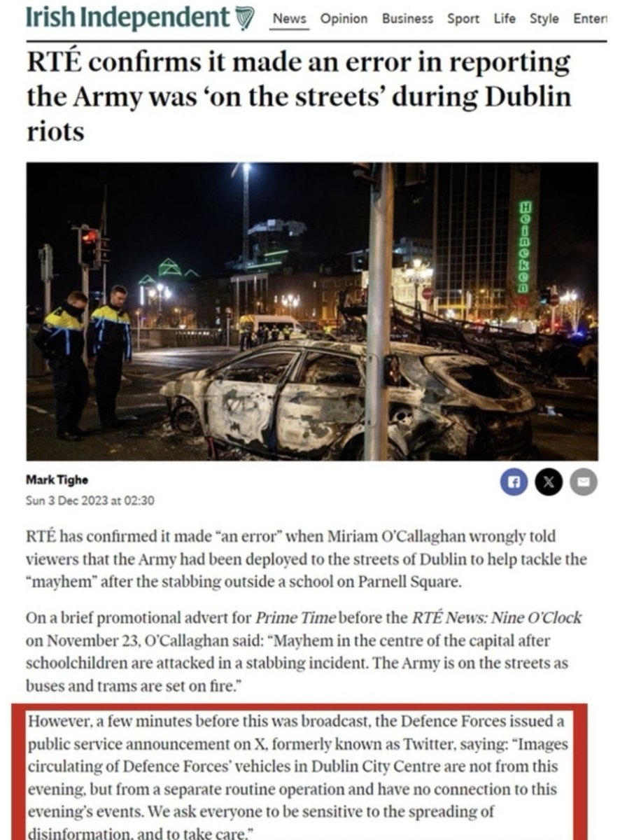 DamhlaicMac's tweet photo. @nwl88444048 There is an anti-Irish narrative and @MiriamOCal "The army's on the streets" is right up there with the best at propagating this propaganda. https://t.co/sMJPwVnIyE