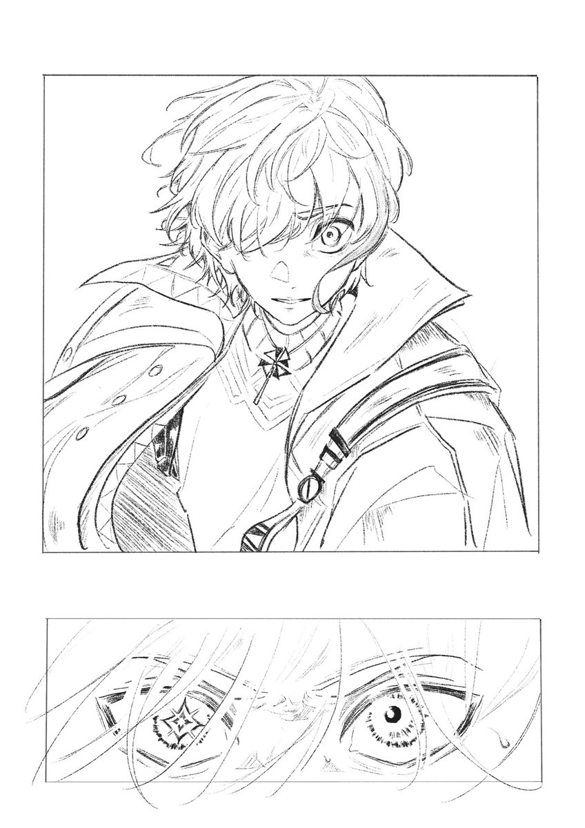 rin_zzzzz's tweet photo. ←ラフ　　そのまま線画→ https://t.co/uFlzyPOgal
