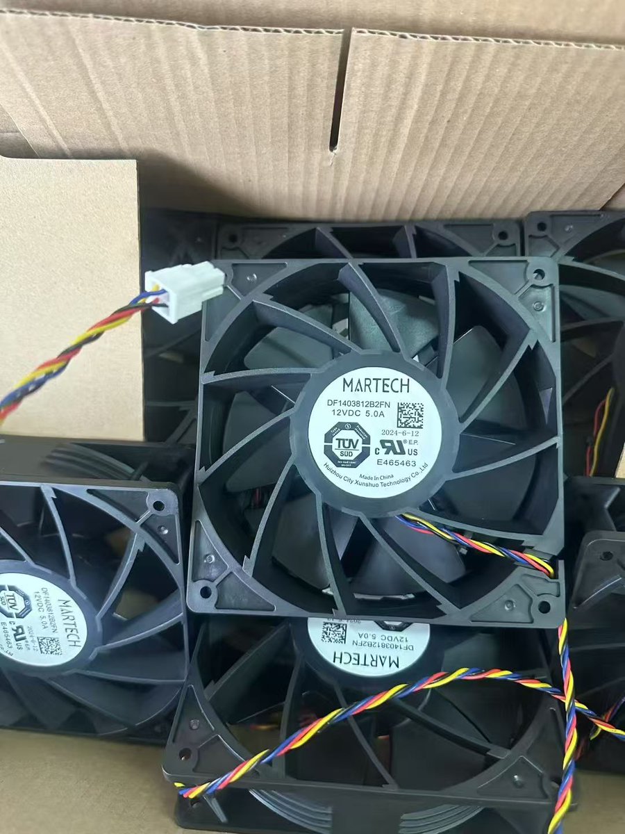 MinerskingRed's tweet photo. A full range of fans for mining rigs! #Avalon Q90T fans, Antminer L7, L9, and L11 fans, Z15 fans, Z11 fans, #Antminer S21 fans, S21+, S21XP, and S21 Pro fans, Antminer T21 fans, Antminer S19K Pro fans, https://t.co/JU2UG7qgmS